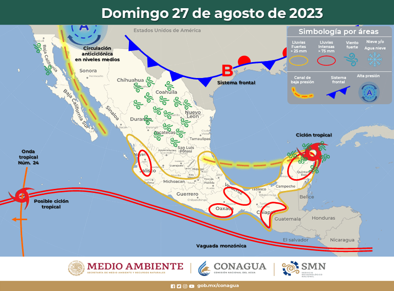#QuuintanaRoo Lluvias puntuales torrenciales para este&nbsp;domingo