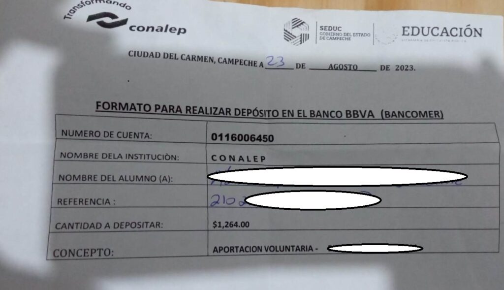 #Campeche Exigen a padres pagar $1,264 de cuota&nbsp;‘voluntaria’
