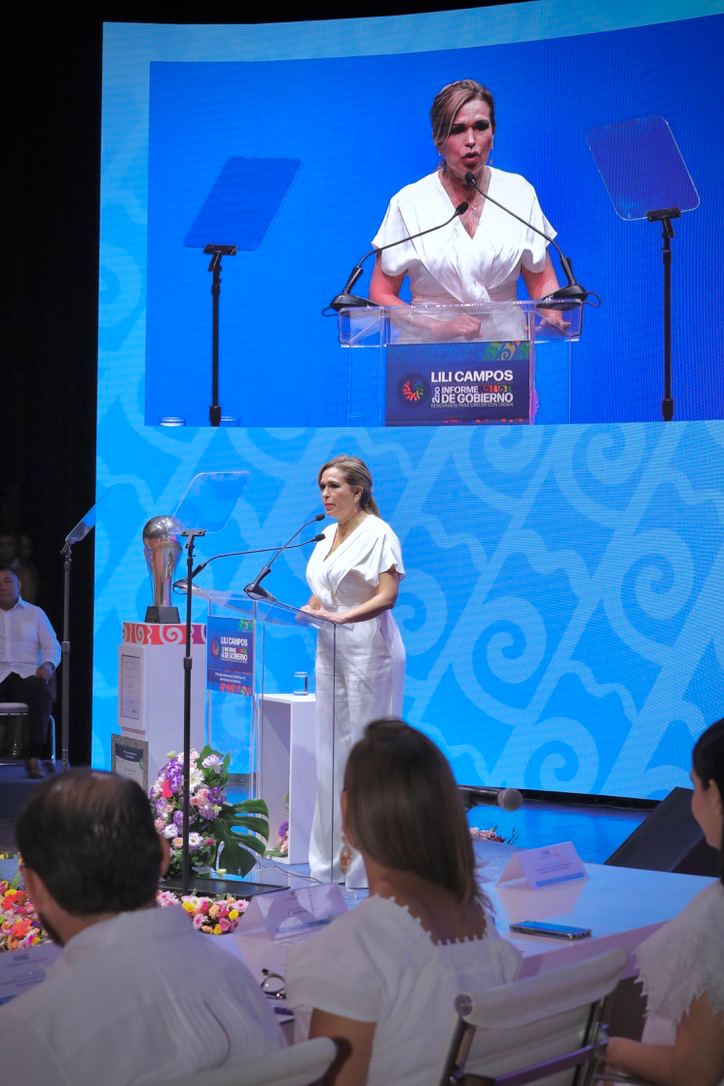 #QuintanaRoo Rinde #LiliCampos segundo Informe de Gobierno; responde a ataques con más&nbsp;trabajo