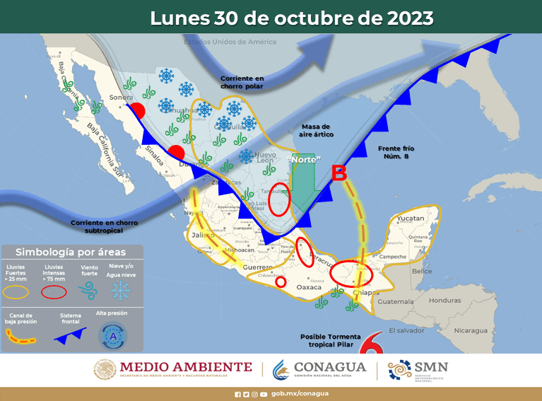 #QuintanaRoo Anuncia #SMN lluvias en norte y sur del&nbsp;estado
