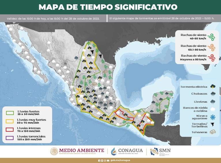 #QuintanaRoo Anuncia #SMN intervalos de chubascos durante el&nbsp;día