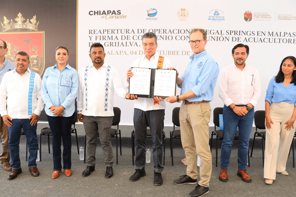 #Chiapas Atestigua #RutilioEscandón reapertura de operaciones de Regal Springs México- Acuagranjas&nbsp;#DosLagos