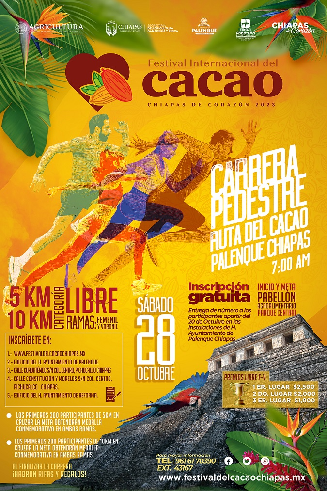 #Chiapas Anuncia #SAGyP nueva fecha del “Festival Internacional del Cacao #Palenque, #ChiapasdeCorazón 2023”