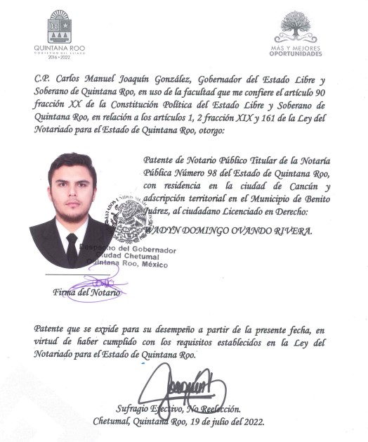 #QuintanaRoo #Notario, hijo de #EduardoOvando, nombra a su gemelo como&nbsp;auxiliar