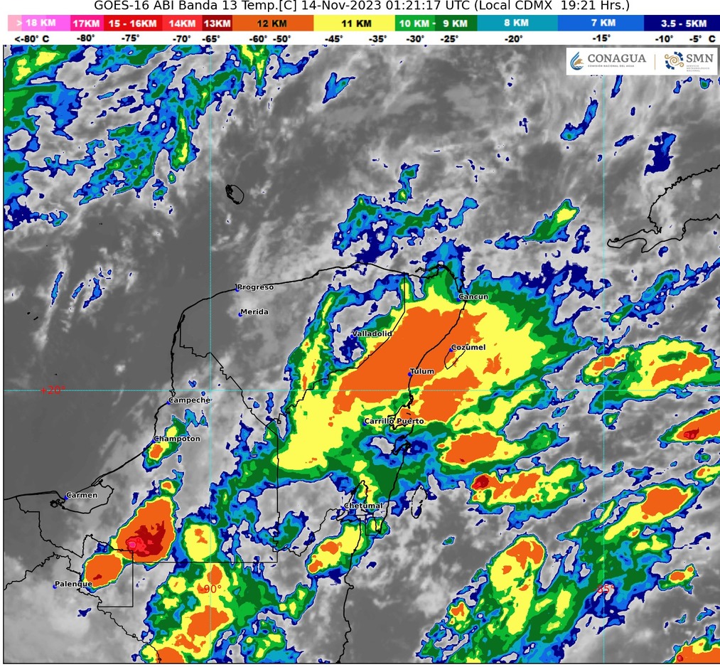 #QuintanaRoo Avisa #SMN de lluvias fuertes para este&nbsp;martes