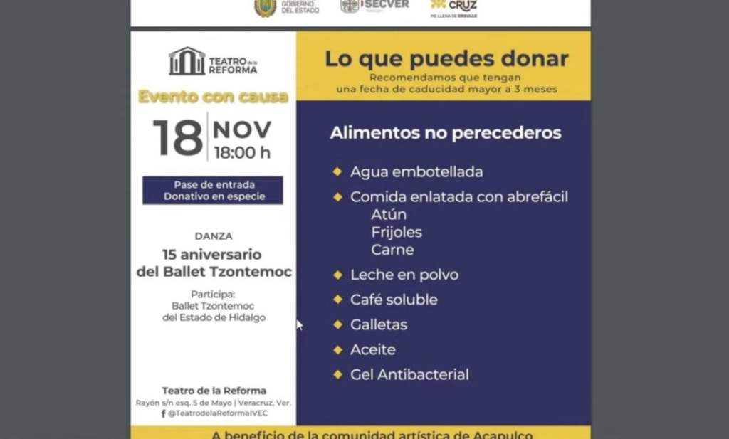 #Veracruz Evento y Concierto con causa en beneficio de&nbsp;Acapulco