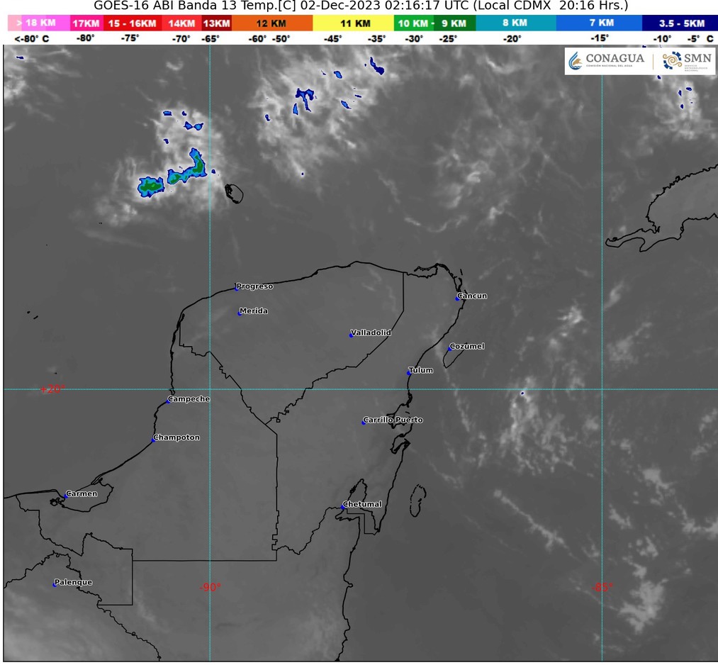 #QuintanaRoo Intervalos de chubascos para Quintana&nbsp;Roo
