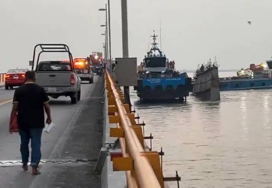 #Campeche Cierran puente El Zacatal, en Campeche, tras choque de&nbsp;buque