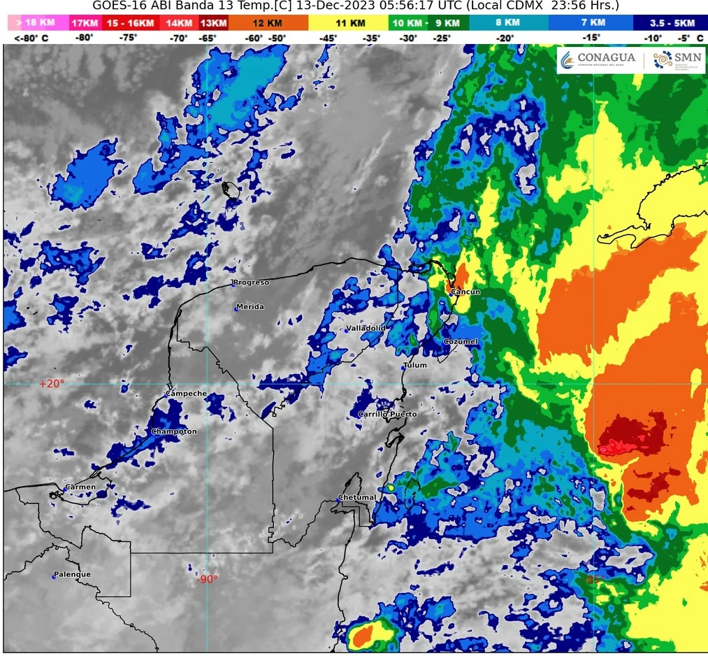 #QuintanaRoo Avisa #SMN de lluvias fuertes sobre la entidad 