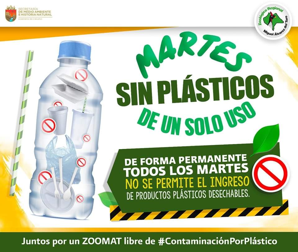 #Chiapas Recuerda #Semahn a visitantes del #ZooMAT que no podrán ingresar con productos de plástico&nbsp;desechable