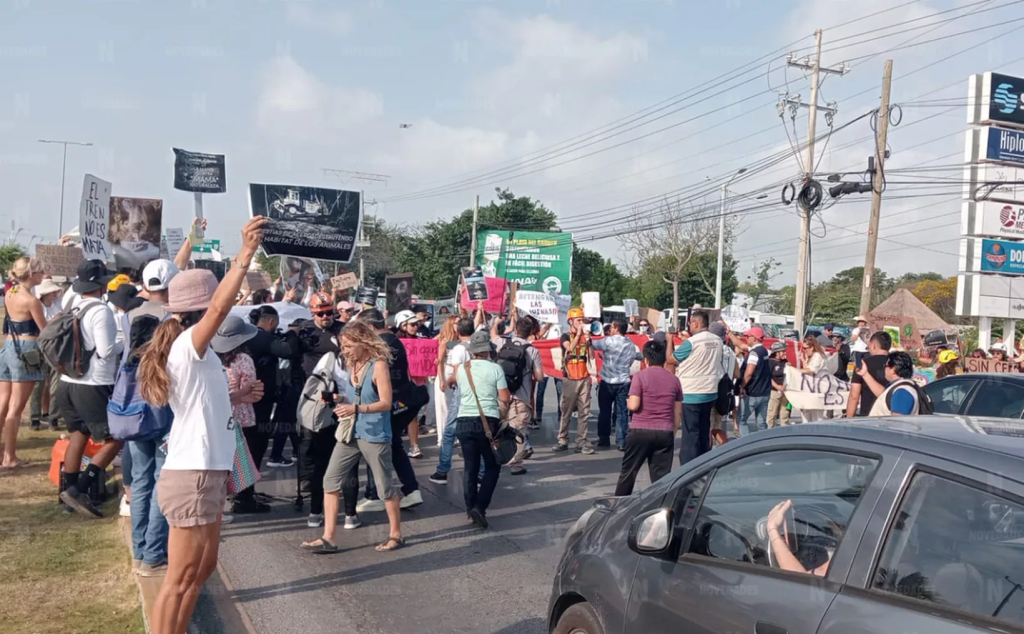 #QuintanaRoo #PlayadelCarmen: Ambientalistas contra el #TrenMaya cierran la carretera federal&nbsp;307