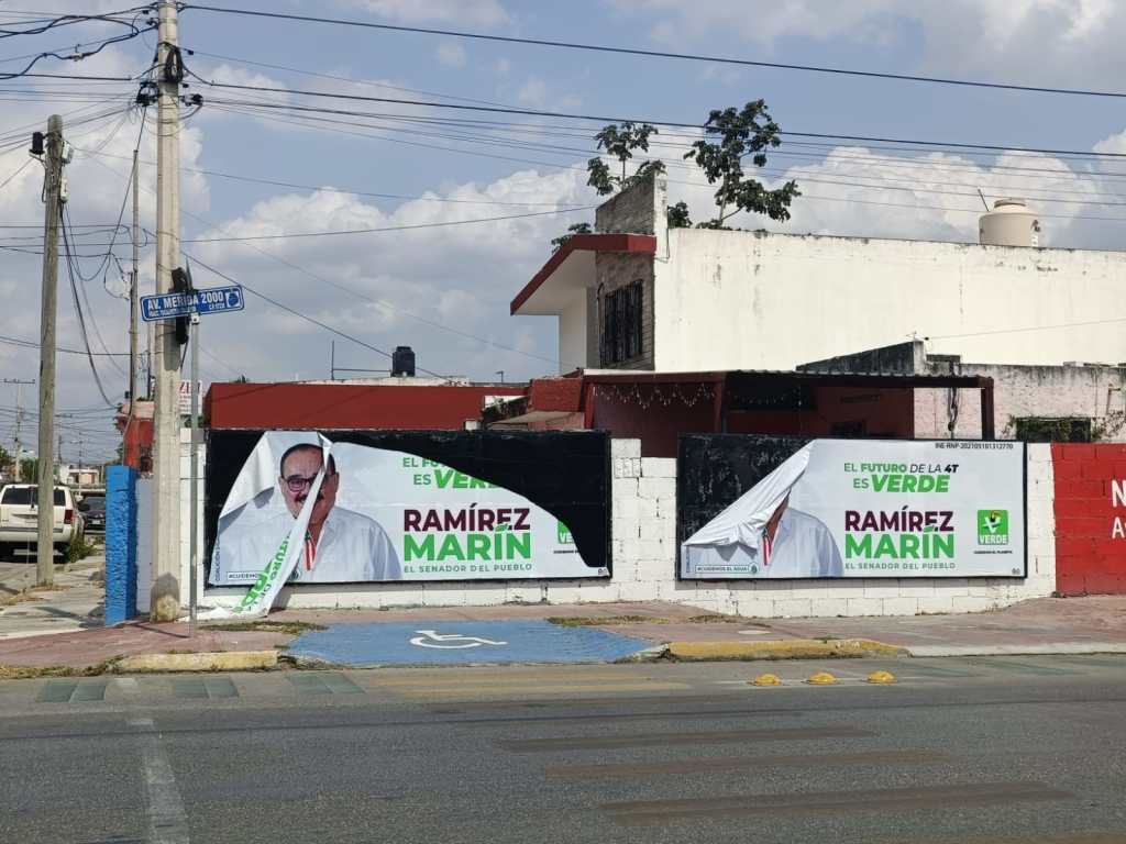 #Yucatán Nueva agresión contra propaganda de #RamírezMarín, ahora en el fraccionamiento&nbsp;#Yucalpetén