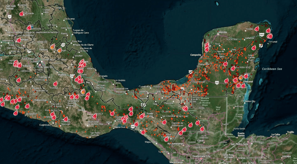 #Campeche Continúan activos cinco&nbsp;incendios