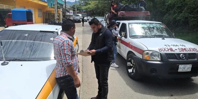 #Chiapas Refuerzan acciones de supervisión al transporte público en Bochil