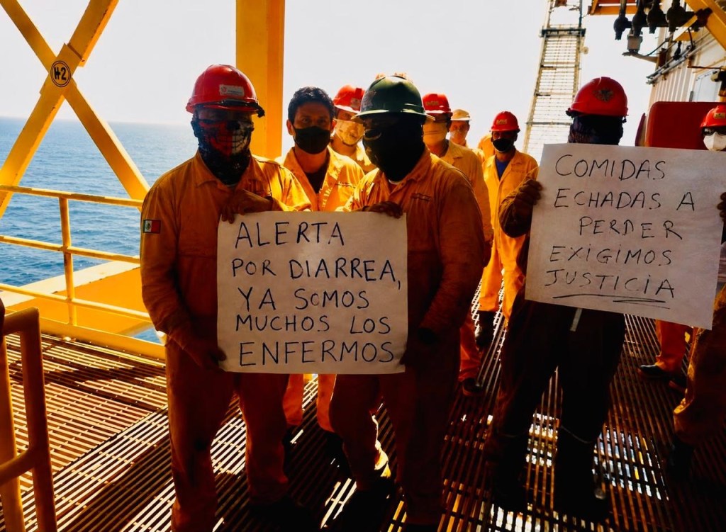 #Campeche Sonda de Campeche: Obreros de la plataforma Zaap Charly protestan por malos alimentos